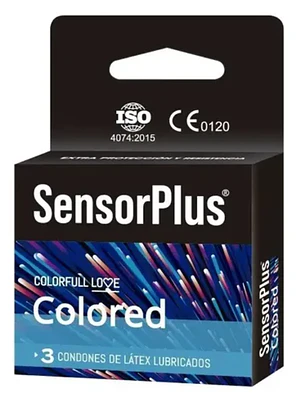 Preservativo Sensor Plus Colored 3 Unidades.