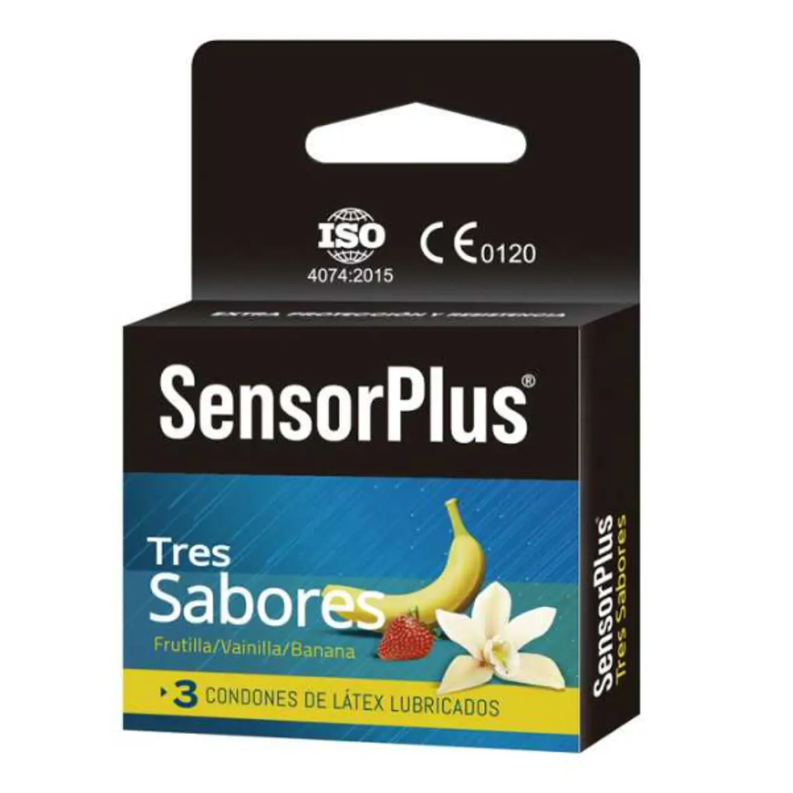 Preservativos Sensor Plus 3 Sabores 3 Unidades. 1