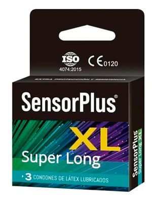 Preservativos Sensor Plus Super Long XL 3 Unidades.
