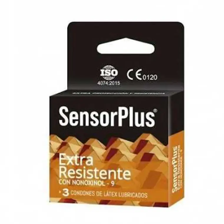 Preservativo Sensor Plus Extra resistente con nonoxinol 3 Unidades. 1