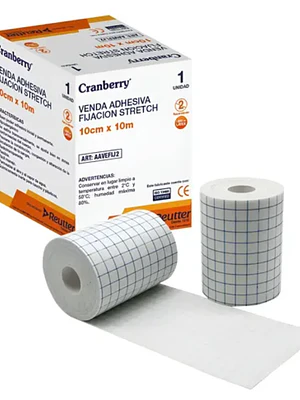 Venda adhesiva fijación strech 10cm x 10 mt. Cranberry