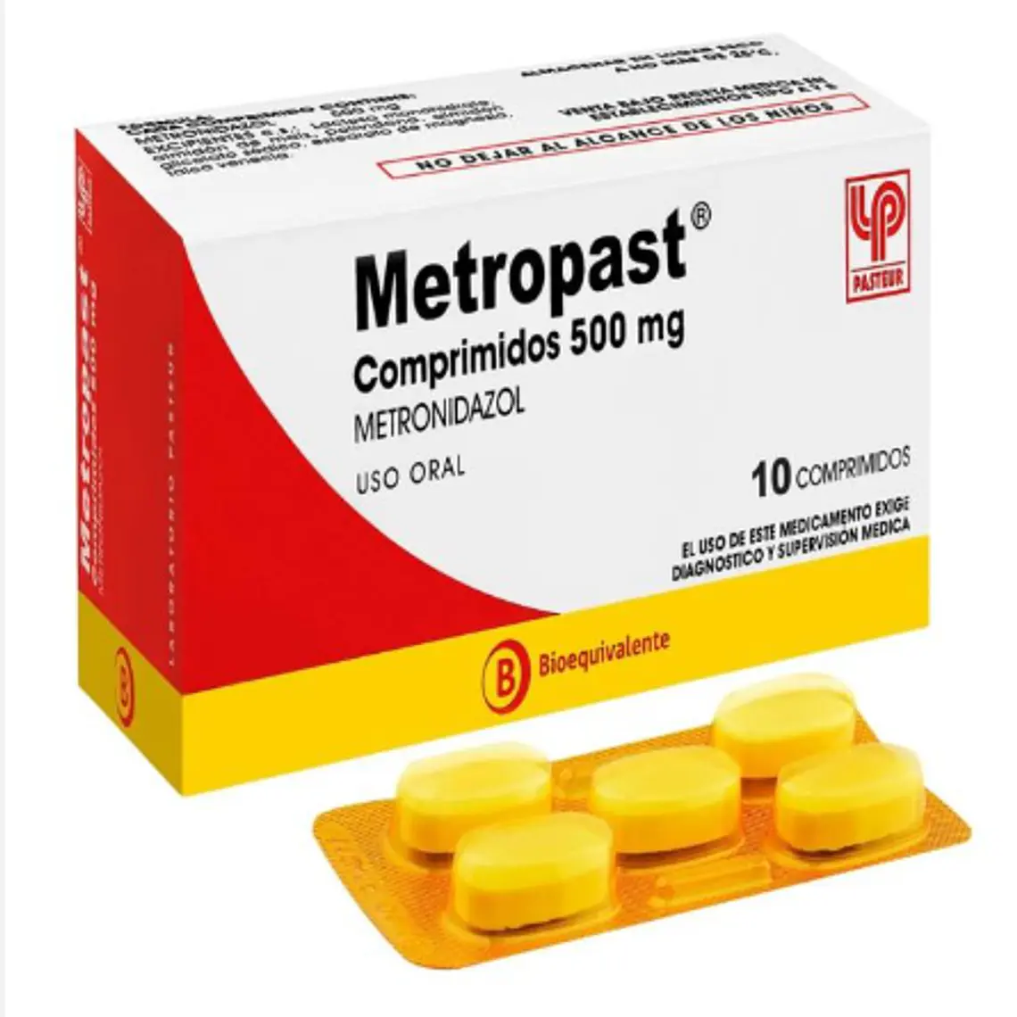 Metropast (B) Metronidazol 500 mg 10 Comprimidos. 1