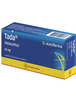 Tada (B) Tadafilo 20 mg 4 Comprimidos.