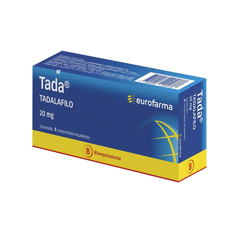 Tada (B) Tadafilo 20 mg 4 Comprimidos. 1