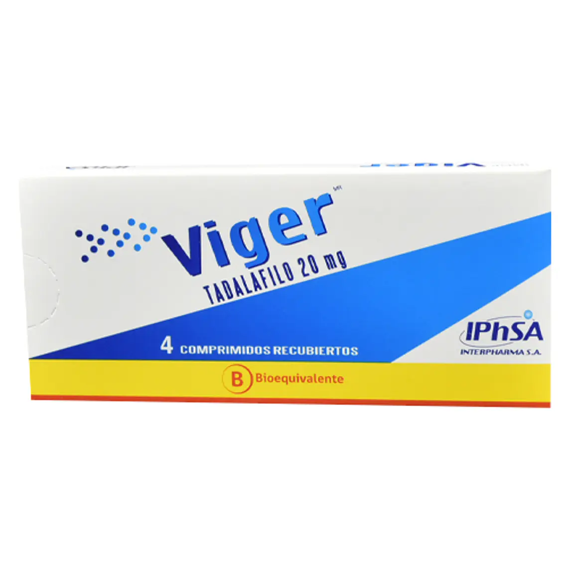 Viger (B) Tadafilo 20 mg 4 Comprimidos recubiertos. 1