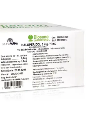 Haloperidol 5 mg/ ml Solución inyectable 100 Ampollas. Sanderson