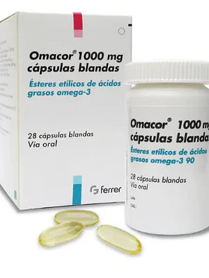Omacor 1000 mg 28 Cápsulas blandas.