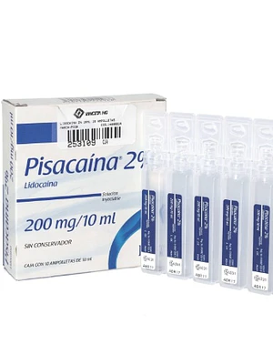 Pisacaína Lidocaína 2 % 10 Ampollas de 10 ml.