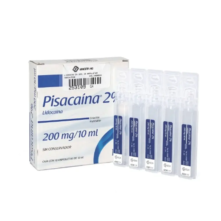 Pisacaína Lidocaína 2 % 10 Ampollas de 10 ml. 1