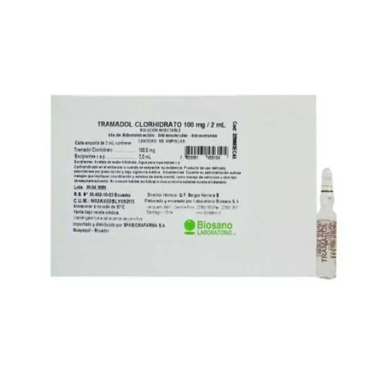 Tramadol 100 mg Solución inyectable 100 ampollas 2 ml. Biosano 1