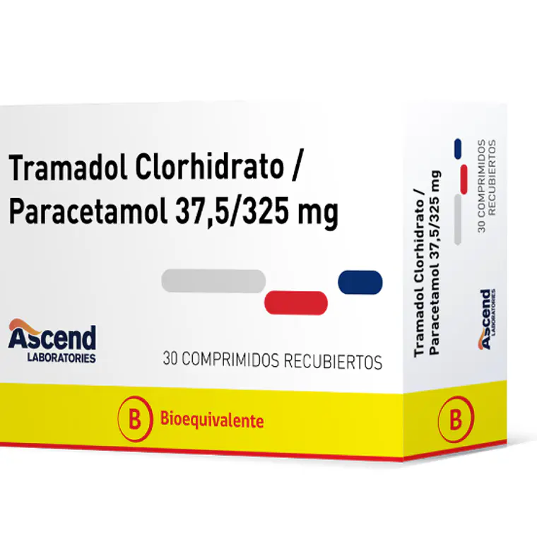 Tramadol clorhidrato + Paracetamol (B)  37,5/325 mg 30 Comprimidos. Ascend 1