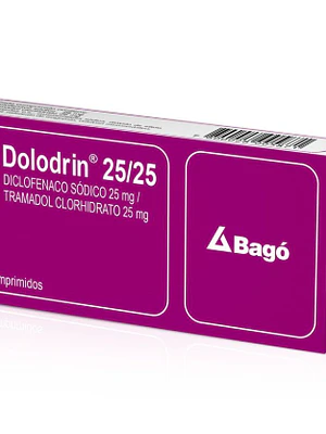 Dolodrin Diclofenaco, Tramadol 25/25 mg 10 Comprimidos.