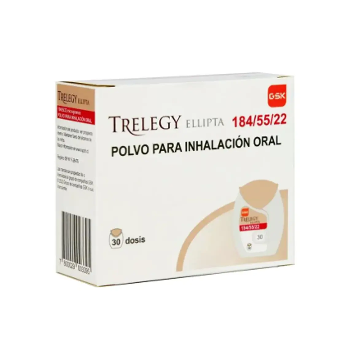 Trelegy Ellipta 184/55/22 mcg Polvo para inhalación 30 Dosis. 1