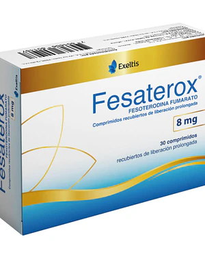 Fesaterox  Fesoterodona 8 mg 30 Comprimidos recubiertos.