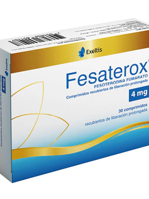 Fesaterox Fesoterodina 4 mg 30 Comprimidos recubiertos.