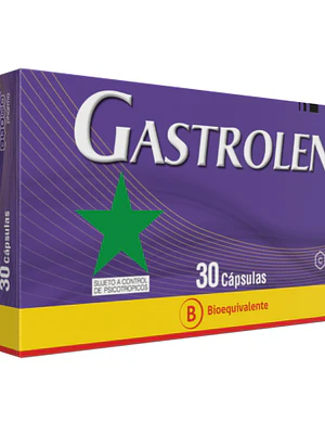 Gastrolen (B) Bromuro de clidinio,  clordiazepoxido 30 Cápsulas.
