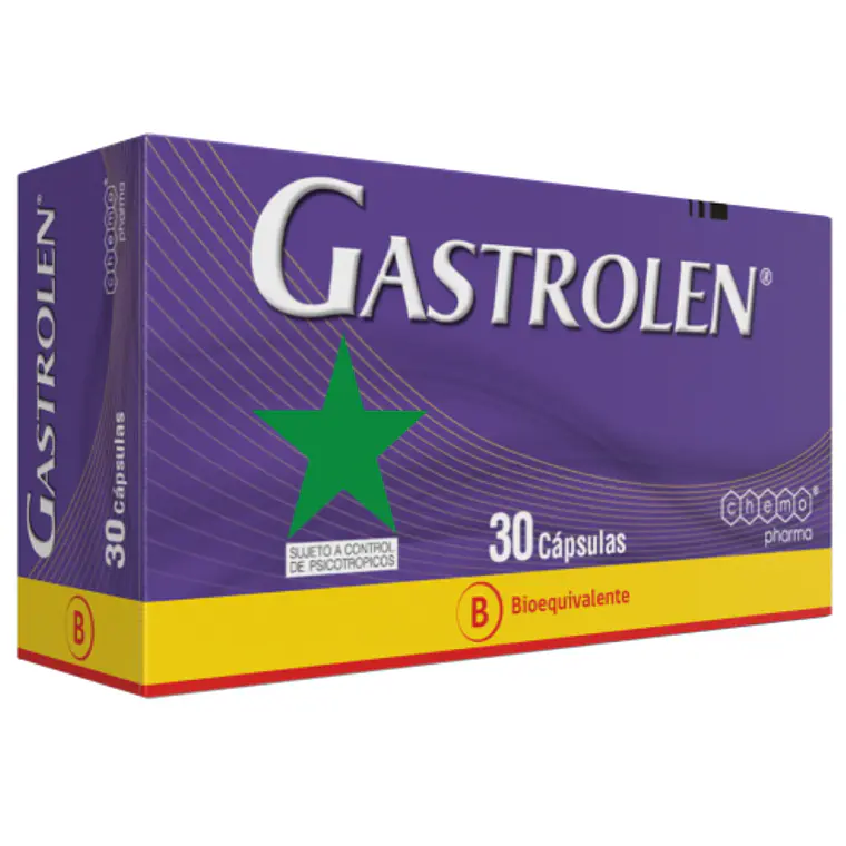Gastrolen (B) Bromuro de clidinio,  clordiazepoxido 30 Cápsulas. 1