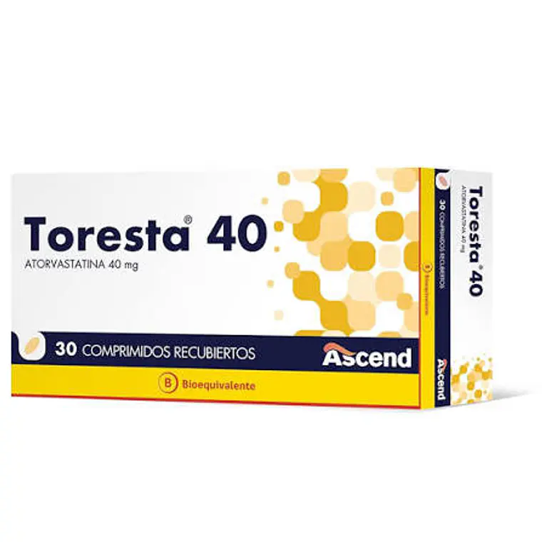 Toresta 40 (B) Atorvastatina 40 mg 30 Comprimidos recubiertos. 1