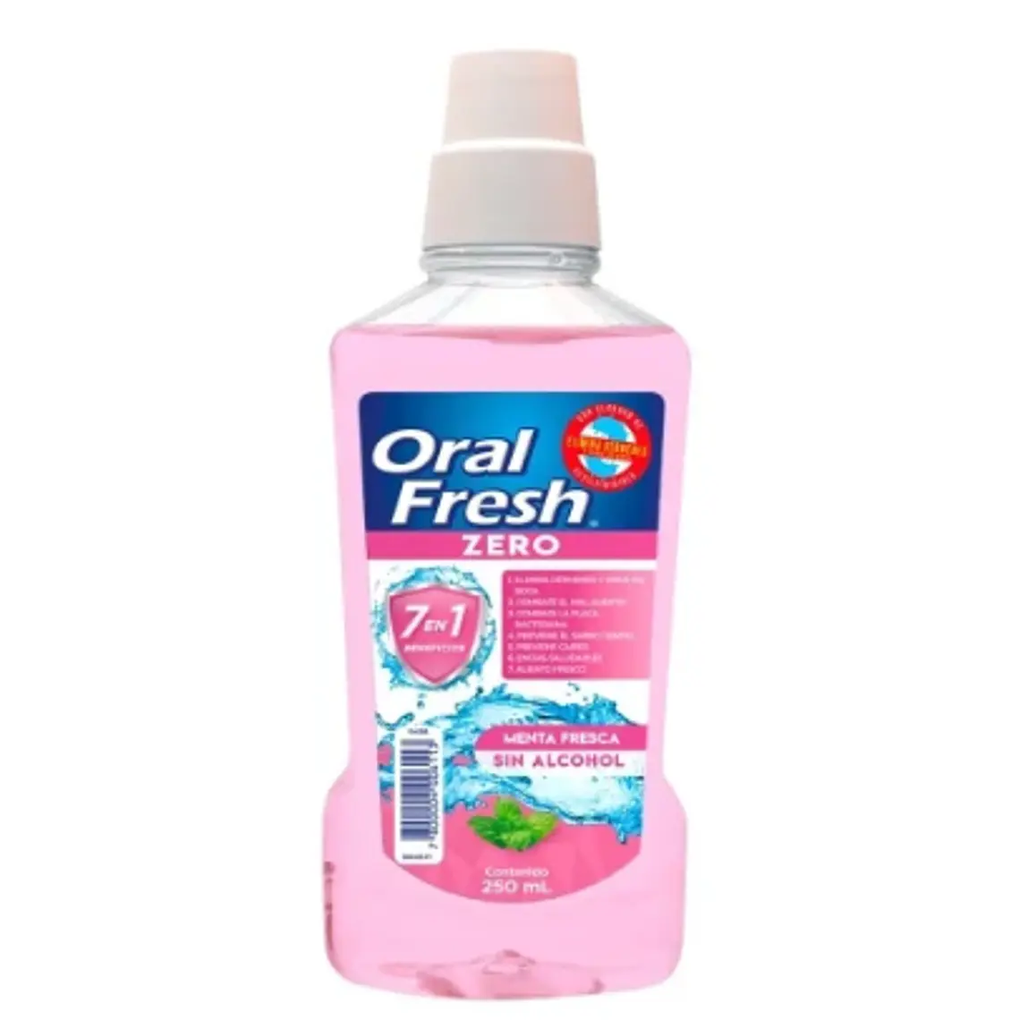 Enjuague bucal Oral fresh Zero rosado 250 ml. 1