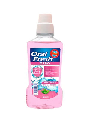 Enjuague bucal Oral fresh Zero rosado 250 ml.