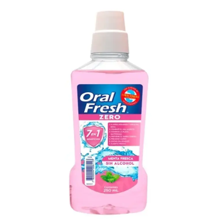Enjuague bucal Oral fresh Zero rosado 250 ml. 1