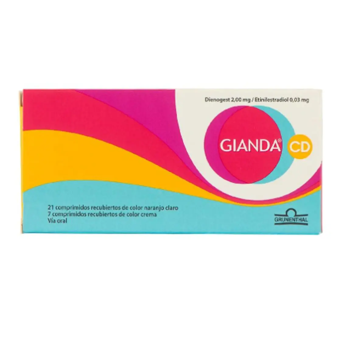 Gianda CD Dienogest, Etinilestradiol 28 Comprimidos. 1