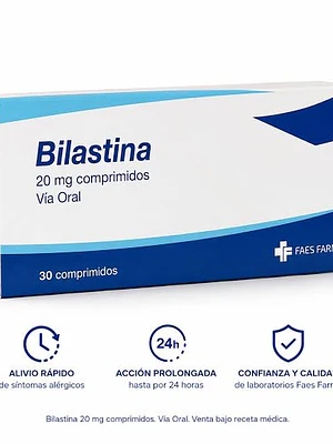 Bilastina 20 mg 30 Comprimidos. Faes