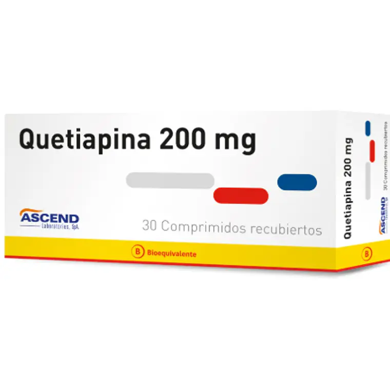 Quetiapina (B) 200 mg 30 Comprimidos recubiertos. Ascend  1