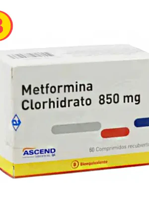 Metformina (B) 850 mg 60 Comprimidos recubiertos. Ascend 
