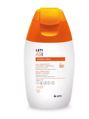 Leti At4 Crema corporal multiprotectora SPF50+ 100 ml.