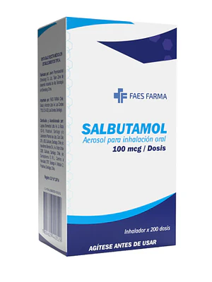 Salbutamol 100 mcg  Inhalador 200 Dosis. Faes