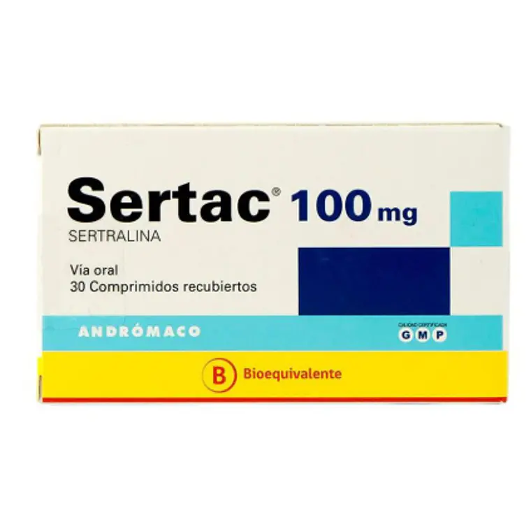 Sertac (B) Sertralina 100 mg 30 Comprimidos recubiertos. 1