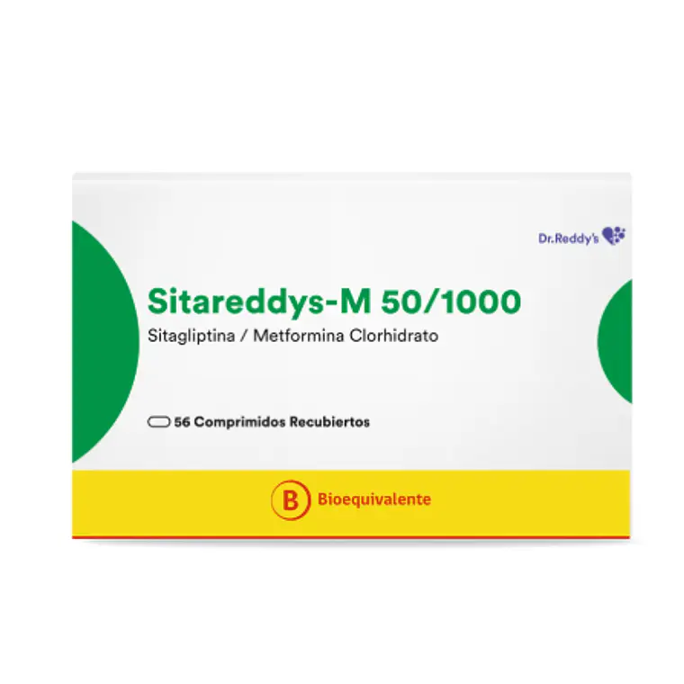 Sitareddys (B) Sitagliptina, Metformina 50/1000 mg 56 Comprimidos recubiertos. 1