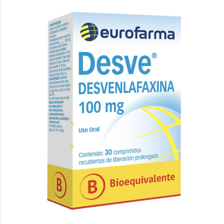 Desve (B) Desvenafaxina 100 mg 30 Comprimidos recubiertos. 1