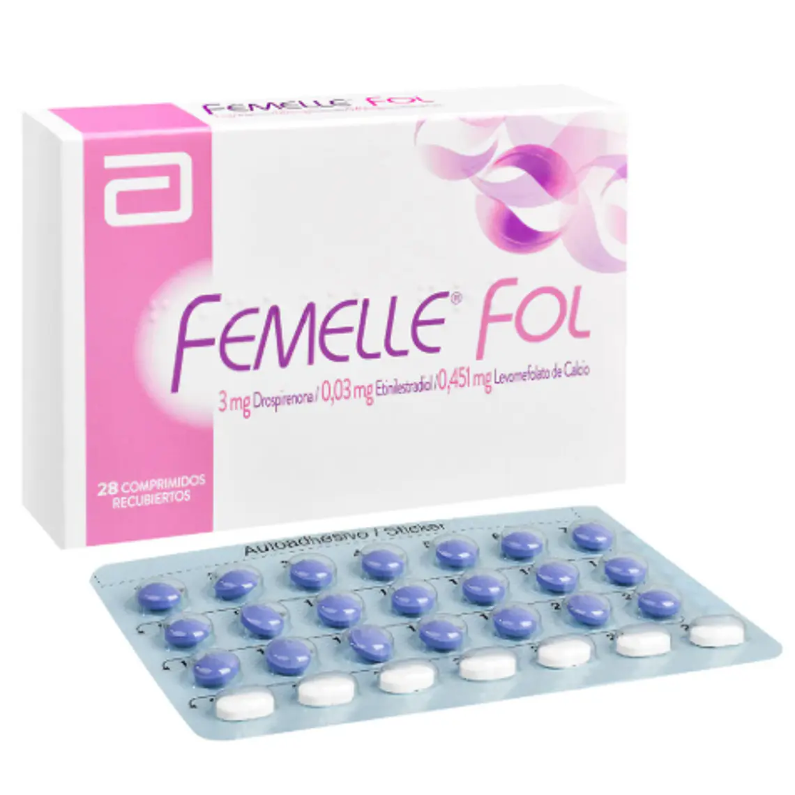 Femelle Fol Drospirenona, Etinilestradiol, Levomefolato de Calcio 28 Comprimidos. 1