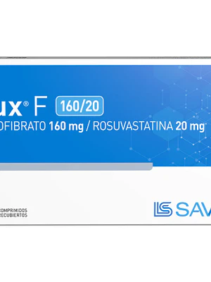 Rux F Fenofibrato, Rosuvastatina 160/20 mg 30 Comprimidos recubiertos.