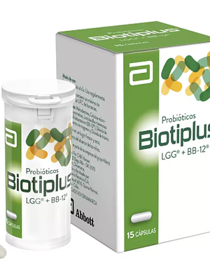 Biotiplus Probióticos Regula tránsito intestinal 15 Cápsulas.
