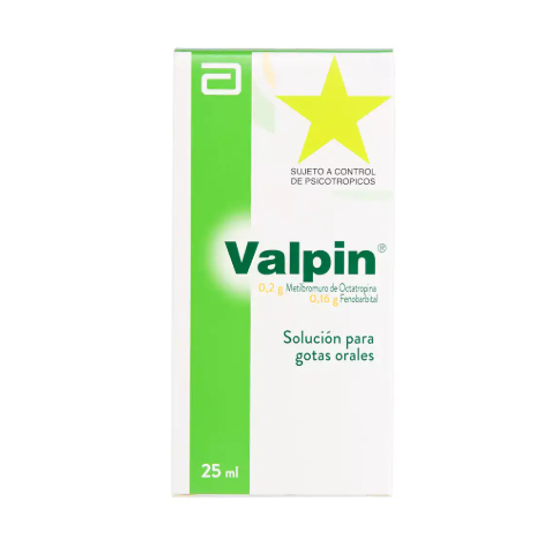 Valpin Fenobarbital, Octatropina, Metilbromuro Gotas 25 ml. 1