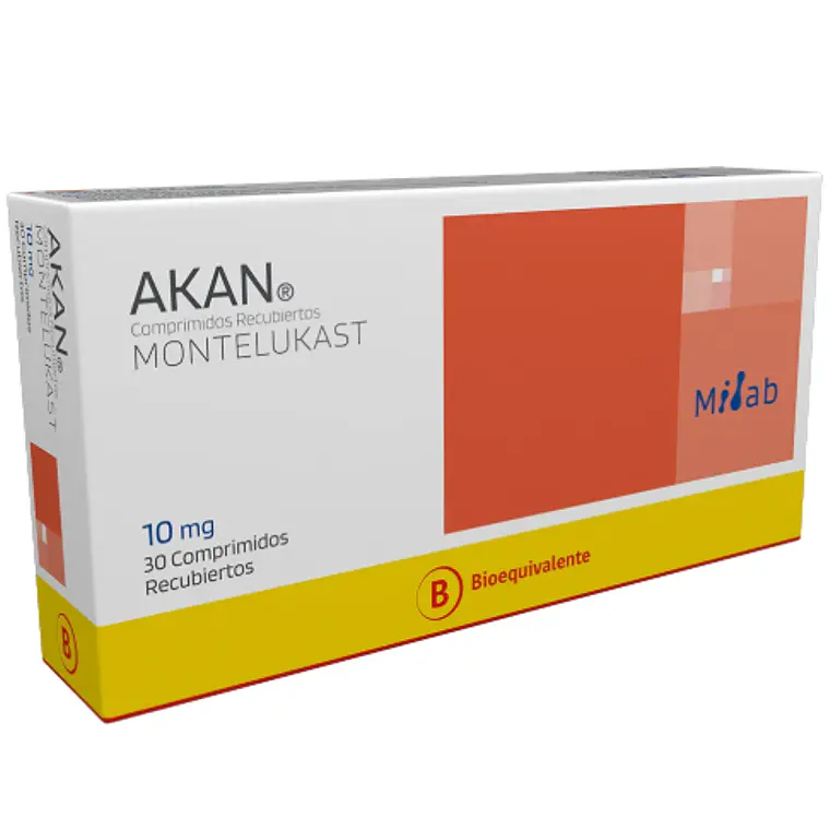 Akan (B) Montelukast 10 mg 30 Comprimidos recubiertos. 1