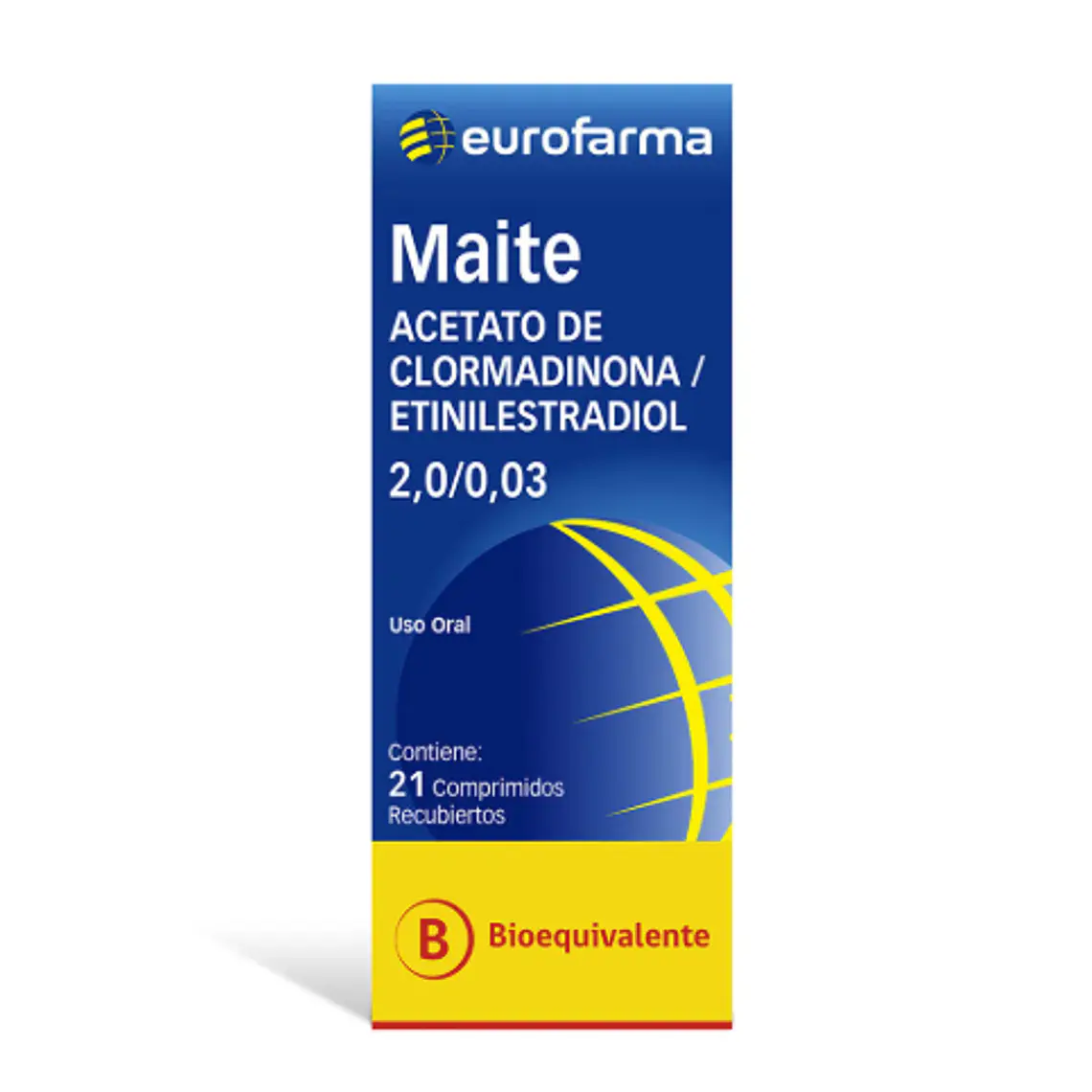 Maite (B) Clormadinona, Etinilestradiol 2/0,03 mg 21 Comprimidos recubiertos. 1