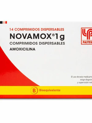 Novamox (B) Amoxicilina 1 g 14 Comprimidos dispersables.