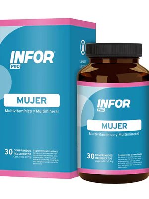 Infor Pro Mujer Multivitamínico y multimineral 30 Comprimidos recubiertos.