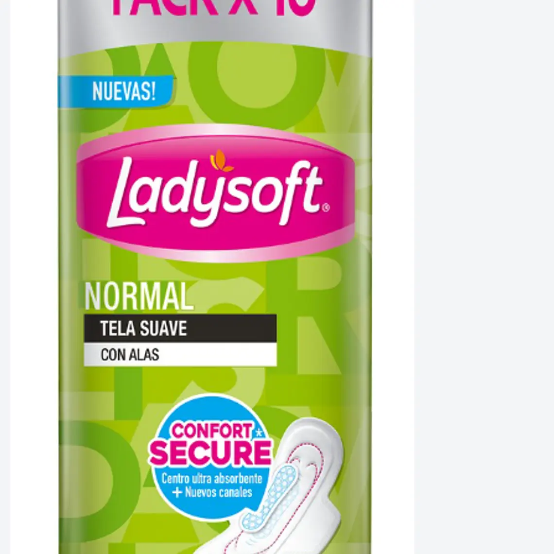 Ladysoft Toalla normal suave con alas 16 Unidades. 1