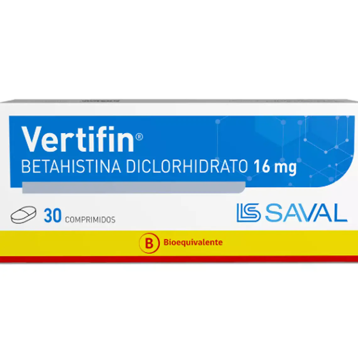 Vertifin (B) Betahistina 16 mg 30 Comprimidos. 1