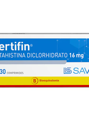 Vertifin (B) Betahistina 16 mg 30 Comprimidos.