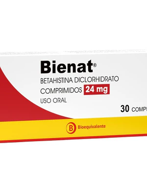 Bienat (B) Betahistina 24 mg 30 Comprimidos.