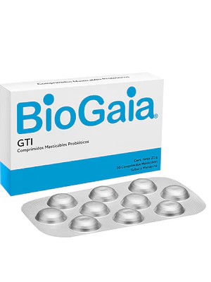 Biogaia GTI Probióticos 30 Comprimidos masticables.
