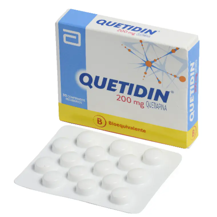 Quetidin (B) Quetiapina 200 mg 30 Comprimidos recubiertos. 1