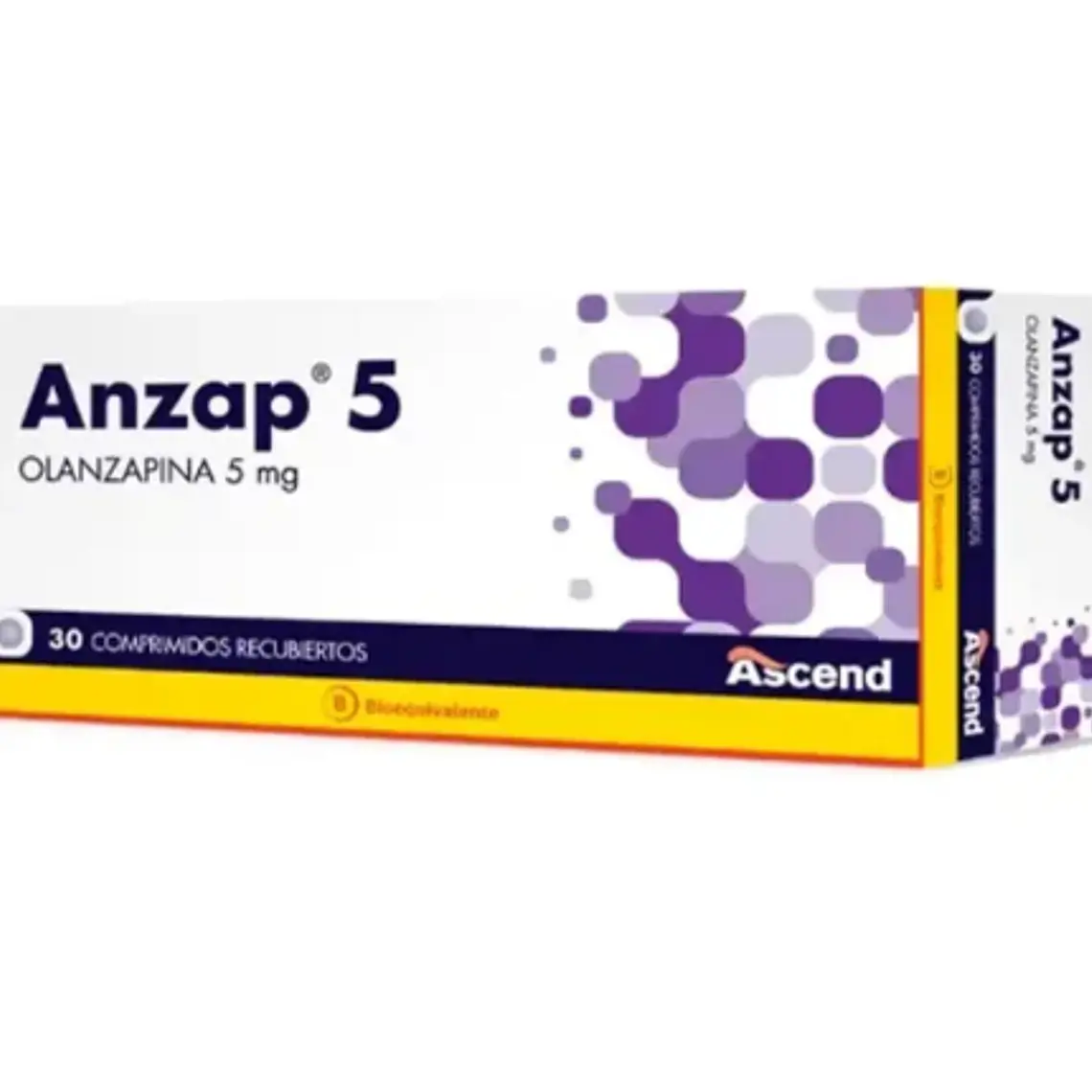 Anzap 5 (B) Olanzapina 5 mg 30 Comprimidos recubiertos. 1