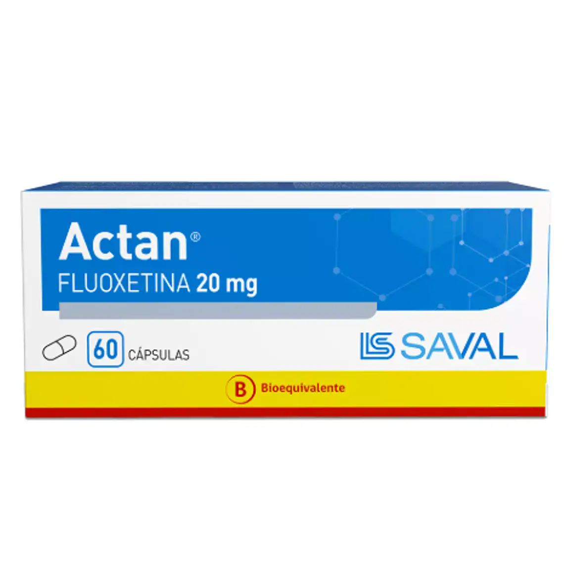 Actan (B) Fluoxetina 20 mg 60 Cápsulas. 1
